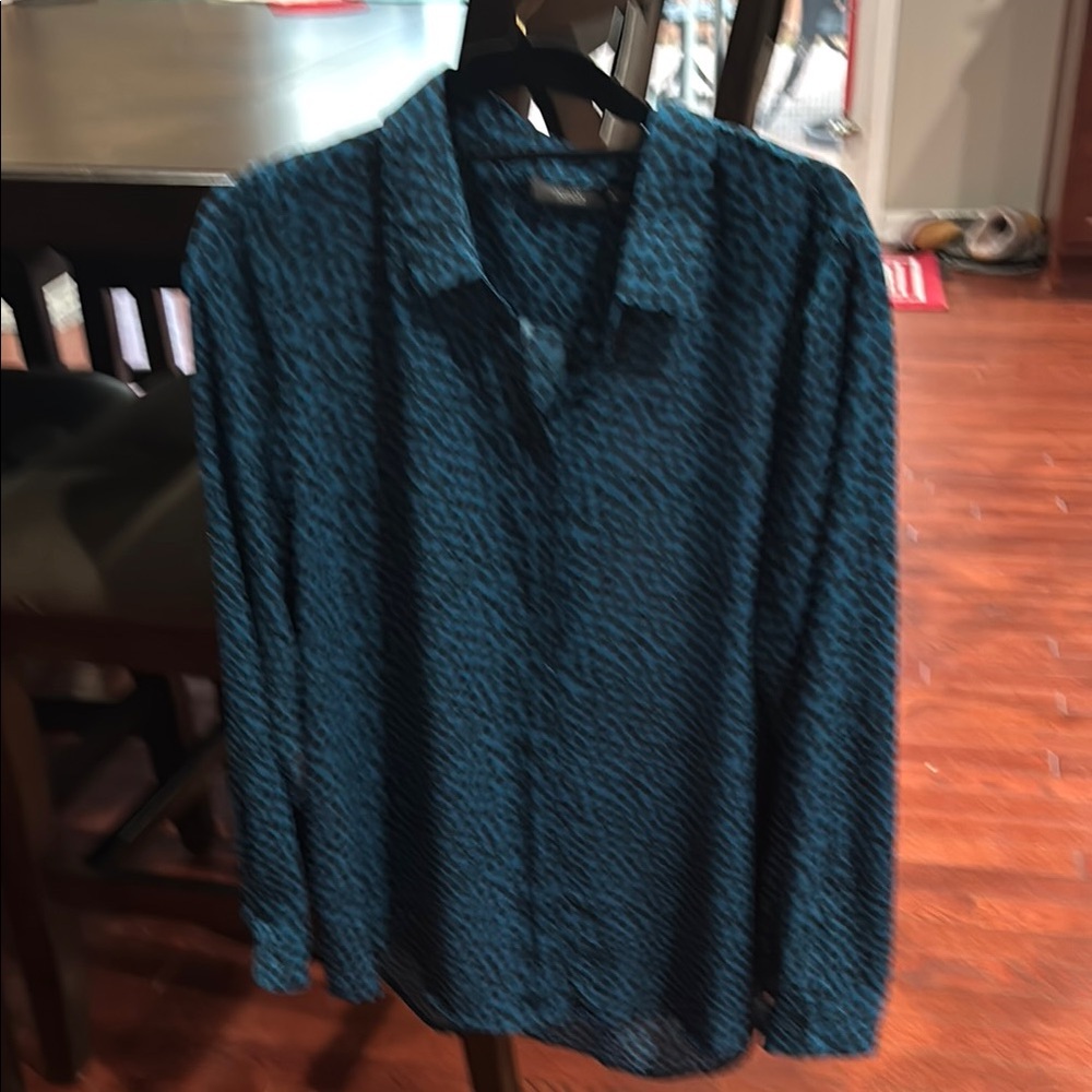 Apt. 9 Blue Patterned Blouse